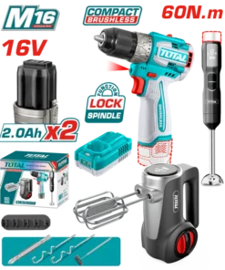 طقم كومبو 16 فولت شنيور مع مضرب بيض مع هاند بليندر 2 بطارية - TCKLI1638