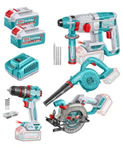 طقم كومبو 2 بطارية 4*1 ( هيلتى + بلاور + شنيور دقاق + منشار صينية ) - TOSLI250695