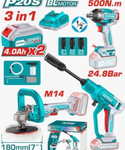 كومبو دريل و صاروخ تلميع وماكينة غسيل - Tosli250184