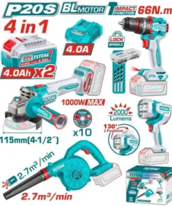 طقم كومبو 4 قطع (صاروخ - شنيور - بلاور - بلادوس ) مع 2 بطارية - TOSLI250993